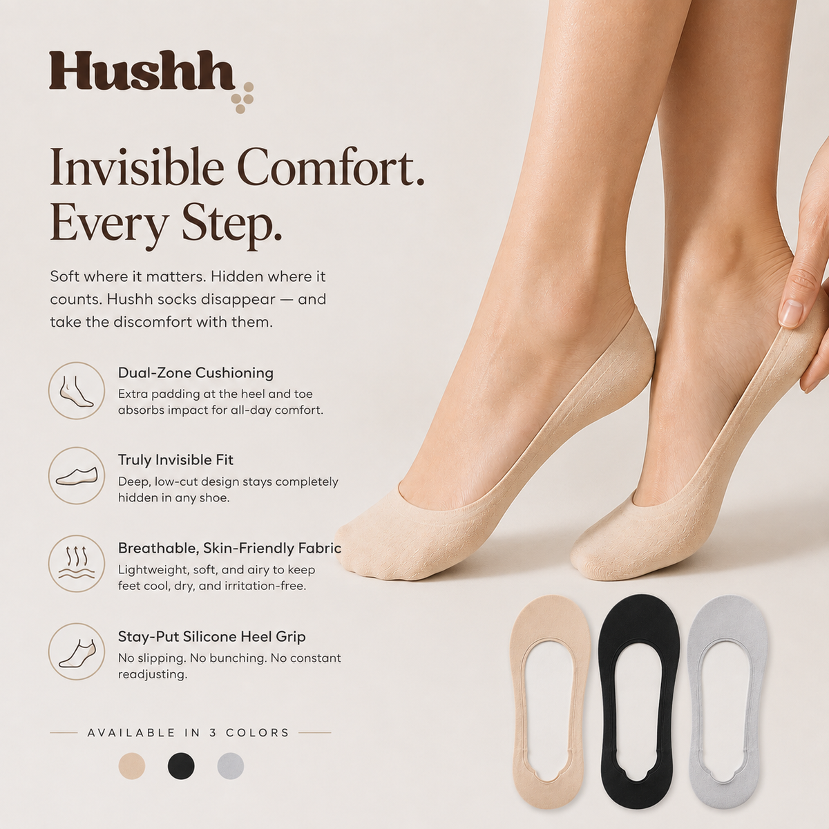 Hushh — Invisible Comfort Socks